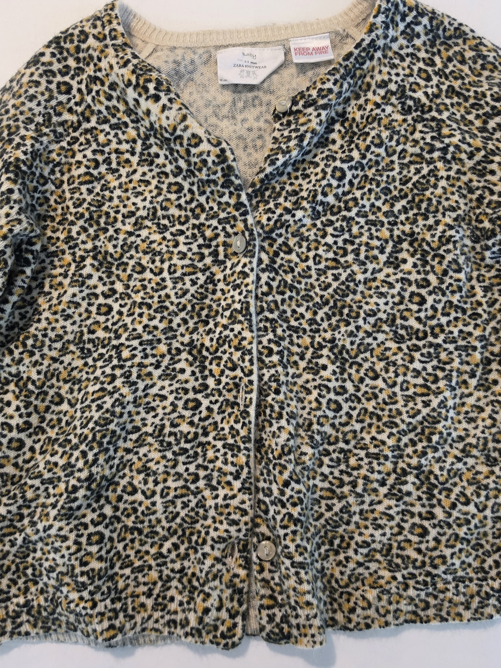 Zara Baby Leopard Print Knit Cardigan Sweater - Size 2-3Y (2T/3T) 🐆